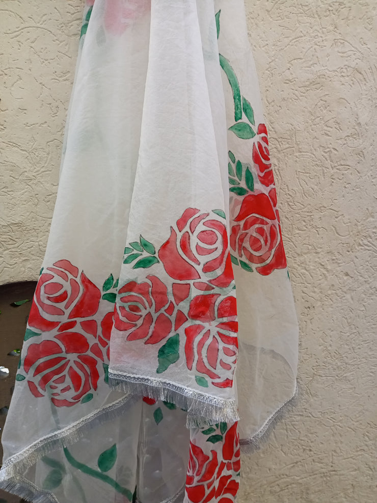 Handpainted organza dupata