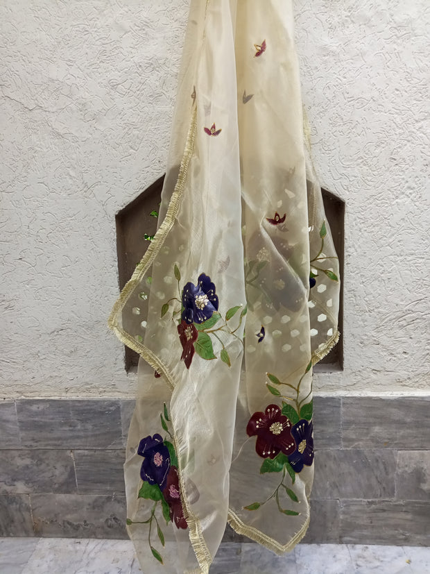 Handpainted organza dupata