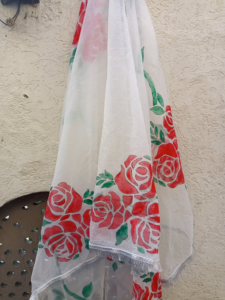 Handpainted organza dupata