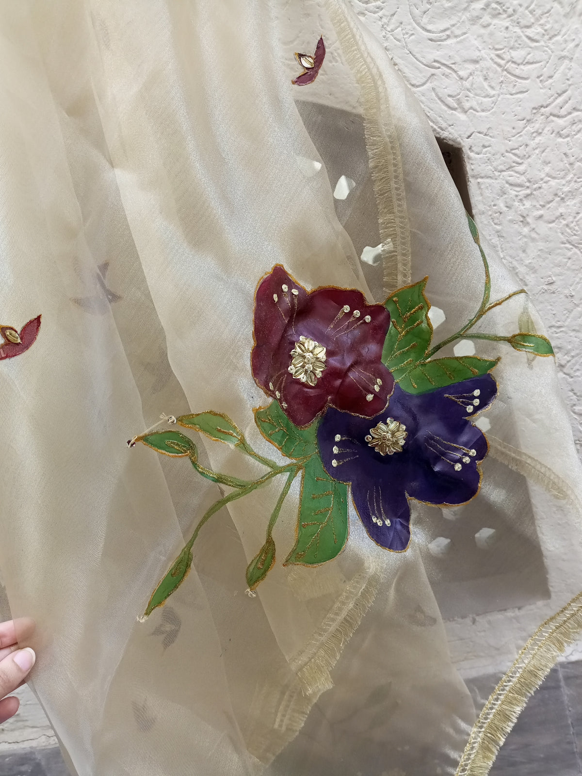 Handpainted organza dupata