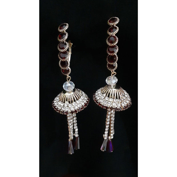 Long Red  Stone Earrings
