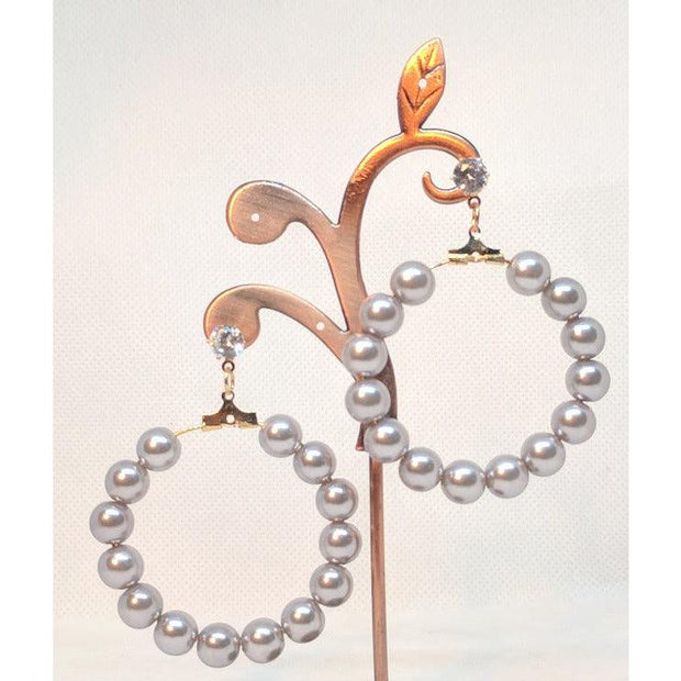 Pearls Hoop Earrings