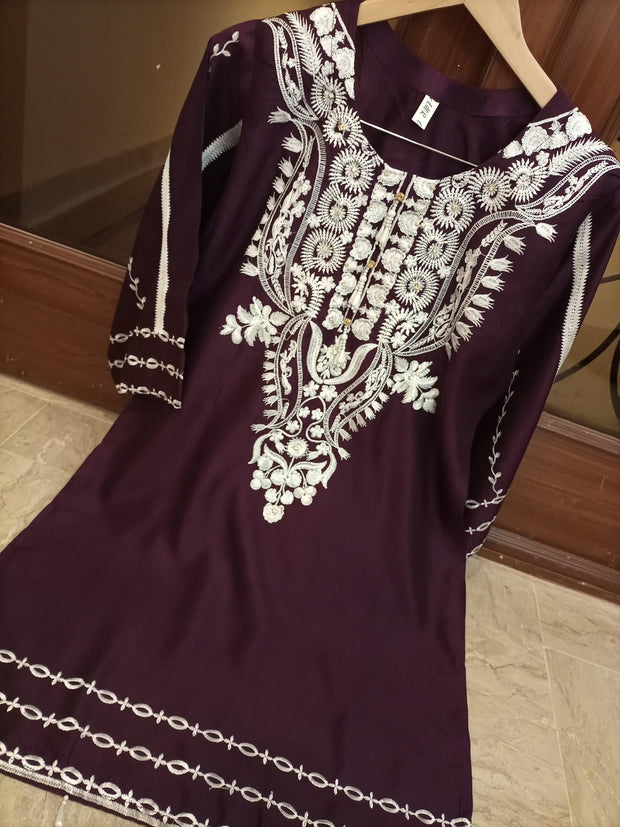 NECK EMBROIDERED SHIRT