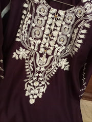 NECK EMBROIDERED SHIRT