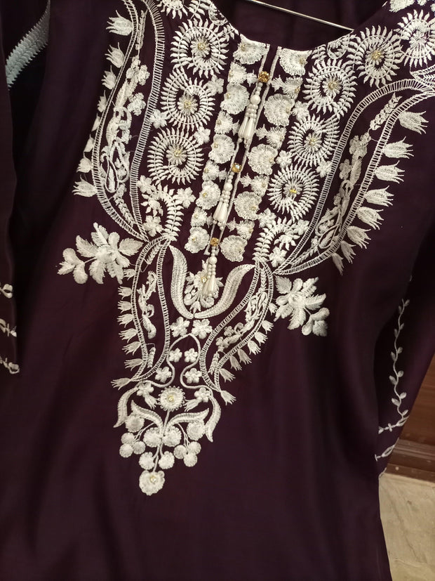 NECK EMBROIDERED SHIRT