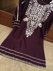 NECK EMBROIDERED SHIRT