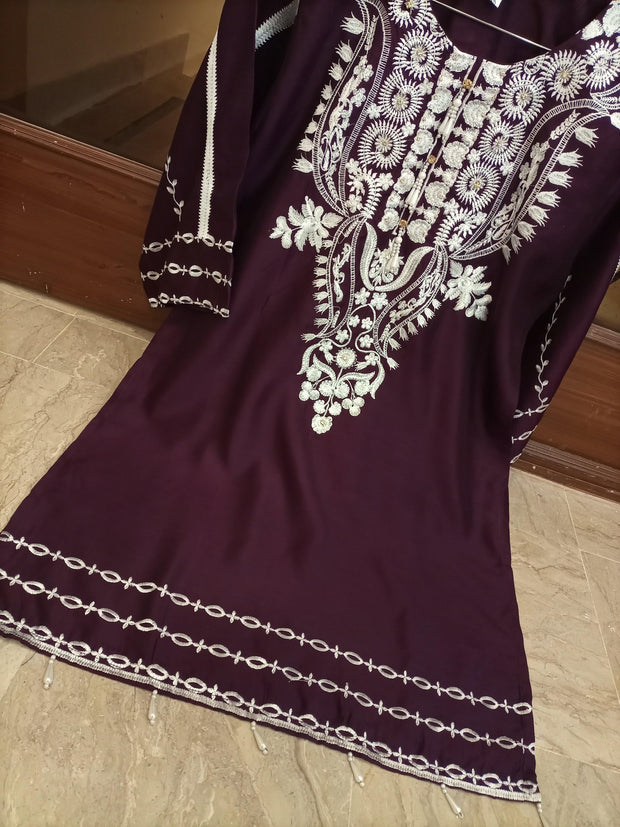 NECK EMBROIDERED SHIRT