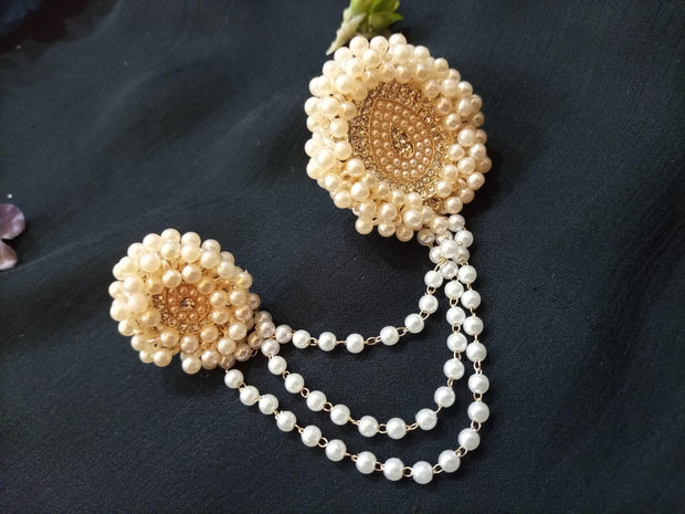 Pearls Double Ring ( adjustable)