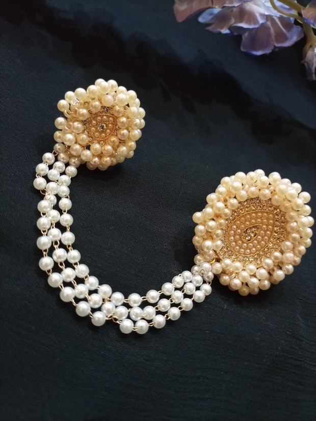 Pearls Double Ring ( adjustable)