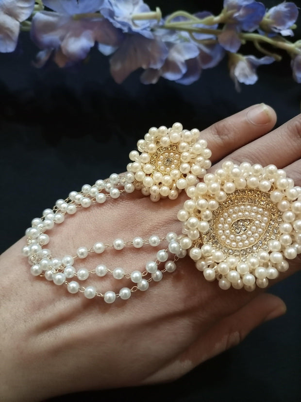 Pearls Double Ring ( adjustable)