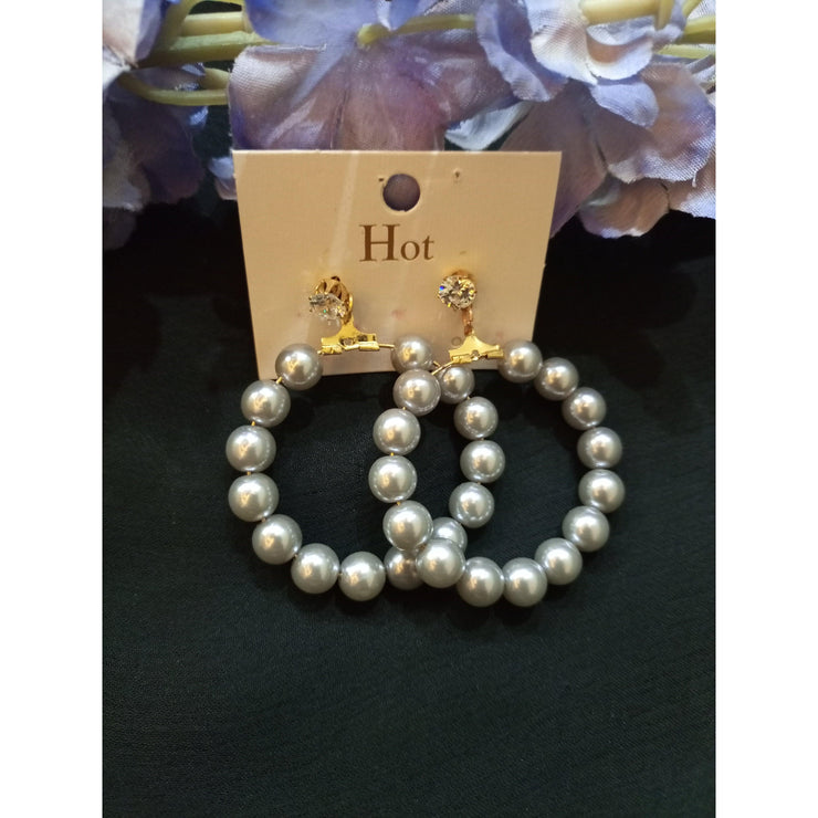 Pearls Hoop Earrings