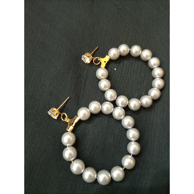 Pearls Hoop Earrings