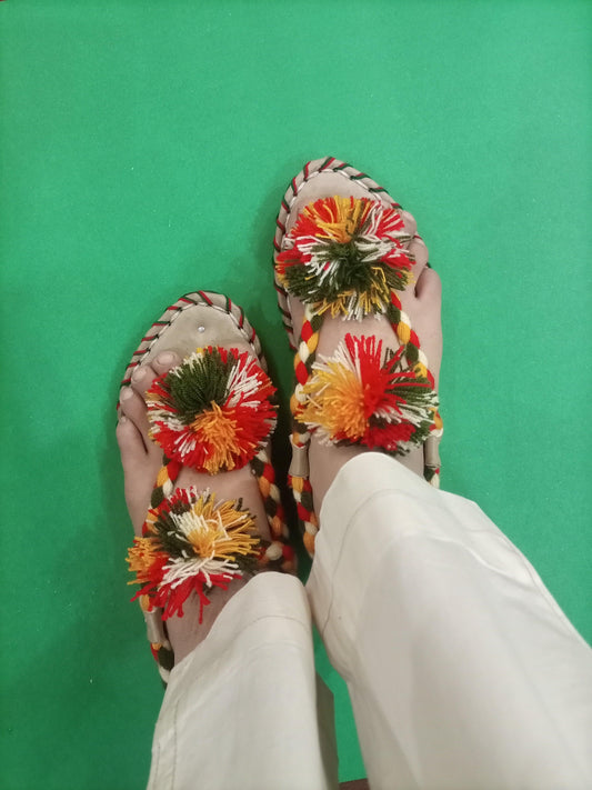 Light Multi Balochi Chapal women