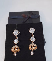 Small Jhumki Earrings white stone