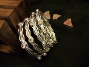 Silver Stone Bangles