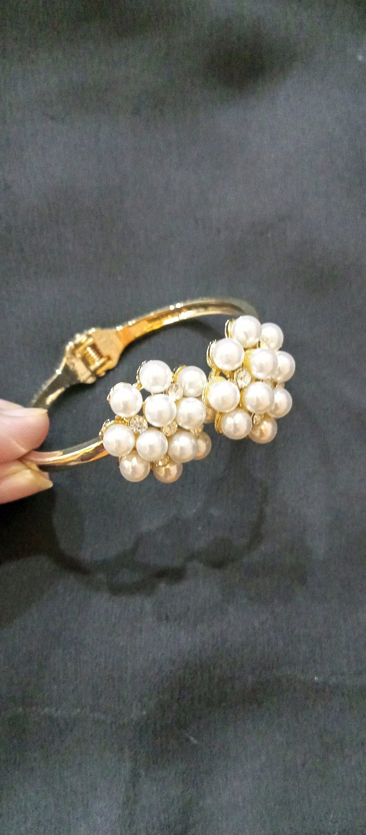 White pearl cuff bracelet